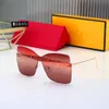 Desginer Fendy New Frameless Gunglesses Net Net Red Polygon Glasses Female Fashion Gassions