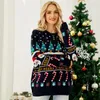 Women's Sweaters Sweater Fashion Dark Blue Fall Winter Cozy Christmas Pattern Pullover Warm Snowflake Women Clothing