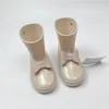 Botlar Çocuklar Yağmur Boot Water Geçirmez Slip Water Ayakkabı Okulu Bowknot Prenses Kız Midcalf Bebek Kauçuk Botalar 231024