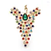 Brooches Wuli&baby Flying Peacock For Women Multicolor Rhinestone Beautiful Big Bird Party Office Brooch Pin Gifts