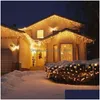 Guirlandes lumineuses à LED Fil de cuivre Fée Lumière de Noël 10M 100LEDS Éclairage solaire étoilé pour les fêtes de patio de jardin Goutte de mariage Dh6Oi