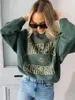 Sweats à capuche pour femmes Sweatshirts graphiques pour femmes 2023 Automne Hiver Vêtements Designer Lavé Vintage Mode Pulls Tops Femme Lâche