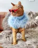 Cão vestuário colorido filhote de cachorro roupas designer roupas de cão pequeno cão gato luxo camisola schnauzer yorkie poodle casaco de pele 231023