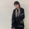 Maglioni da donna Hip Hop Retro Harajuku Nero Pullover lavorato a maglia creativo Street Leisure Bellissimo maglione largo largo spazzatura calda
