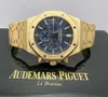 Royal Oak Offshore Audpi Relógio Mecânico Masculino Moda Esportiva Relógio de Pulso Tempo 26320ba 18k Ouro Puro Mostrador Azul 2017 WN-LBNH