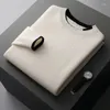 Men's Sweaters Autumn/Winter Wool Clothing Knitted Round Neck Solid Color Pullover Skincare Feel Blouse