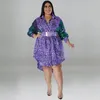 Robes sexy urbaines paillettes scintillantes impression léopard femmes robe chemise décontractée courte devant dos long manches longues mode dames robes grande taille 231024