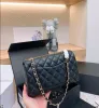 2023 new Fashion trend gold chain bag Crossbody bag Women's sheepskin handbag Diamond checkered shoulder bag Fashion street makeup 25cm Handbag seven color