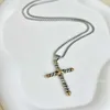 DY Ketting Designer Klassieke Sieraden Charme sieraden ketting Dy Cross Kettingen Populaire Twisted Wire Hanger Kerstcadeaus Hoge kwaliteit Mode luxe sieraden