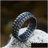 Band Rings New Creative Designs Rings Stainless Steel Dragon Ring For Men Vintage Scale Jewelry Drop Delivery Dhgarden Otcg7