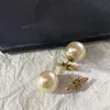 Vintage Bee Stud Earring Women Cute Retro Bee Pearl Earring for Gift Party