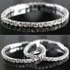 Pulseira feminina inteira banhada a prata cristal strass festa joias presente pulseira 6Y4S 7G56 9JCV266h