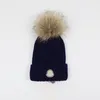 Inverno presente Mulheres Pompons chapéu Designer de malha gorro de lã Mulheres Chunky Knit Grosso Quente Faux Fur Pom Gorros Chapéus Feminino Bonne s