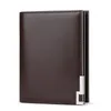 Portefeuilles Empereur Hommes Cowhide Mode Tendance Première Couche Portefeuille Hommes Zipper Money Clip Card Simple