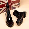 Herfst Winter Martin Boots Mode gradiënt Britse korte laars Ridderrijlaarzen met hoge taille Dikke zool, pluche geïsoleerd Warme schoenen