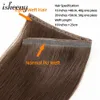 Extensions humaines de trame de trou invisible en vrac de cheveux 12 "24" double onglet naturel droit à travers Micro 30g 40g 50g 231025