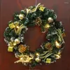 Decorative Flowers Christmas Led Lighting Wreath Halloween Festival Door Electric Decorations Holiday Home Decoration Thanksgiving Gifts For