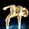 Bathroom Sink Faucets Hoge Kwaliteit Messing Double Behulp Wasmachine Kraan Badkamer Hoek Tap Tuin Outdoor Mixer