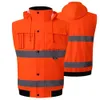 Kurtki męskie kurtka odblaskowa mężczyźni Winter Hi Vis Orange Waterproof Jacket Bawełniana kurtka bezpieczeństwa dla mężczyzn robocza ODWODA KUSZP WIDY WIDZA YQ231025