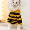 Cat Costumes Pet Bee Halloween Costume Dog Hoodies Soft Christmas Cosplay Dress Hoodie kläder för och