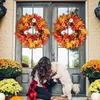 Christmas Decorations Autumn Door Wreath Christmas Halloween Decoration Pumpkin Berry Pine Cone Maple Artificial Wreath Cloth Rattan Home Decoration 231023