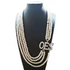 Topvekso African Pearl Order of the Eastern Star Multilayer Statement smycken Oes Pearl Necklace H220426313U