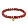 Joyería entera para mujer, cuentas de piedra Imperial de sedimento del Mar Rojo de 6mm con microincrustaciones de circonitas, pulseras de mano de Fátima Hamsa 2994