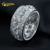 Bagues de fiançailles en argent 925 pour hommes, bijoux fins, bague en diamant Moissanite, bijoux glacés