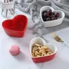 Miski kreatywne przybory w kształcie serca w kształcie serca talerz miski obiad do domu deser ceramiczny ciasto owocowe sałatka sałatka