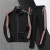 2024 autumn winter fashion Red green stripes twist Men's tracksuit luxury MUSIC Zipper pocket mens designer windbreaker breathable