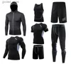 Tracksuits masculinos 2022 Sportswear Masculino Running Set Basquete Sutiã Apertado Terno Esportivo Fitness Apertado Terno Esportivo Running Training Track and Field Terno Q231025