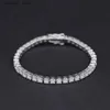 Charm Bracelets OEVAS % 925 Sterling Silver 3mm Created Diamond Gemstone Bangle Charm Wedding Tennis Bracelet Fine Jewelry Wholesale DropShip Q231025