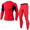 Herrspårar Herrens anpassade herrkomprimering som kör gym sport snabb torr fitness t-shirt tights leggings yoga bär sportkläder