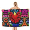 Ręcznik Meksyku Fiesta Flowers Art Bath Bath Beach Mikrofibry Tekstile Haftowe ręczniki basenowe