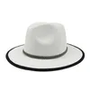 Berets 2023 Autumn Men's and Women's Rhinestone Belt Fashionable Felt Hatwoolen Hatwrapped Top Hat Round Jazz Sun Visor