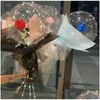 LED LIDY LIGE DIY Rose Flowon Bobo balony bajki z patykami przezroczyste bukiet ballony na imprezę balon ślub