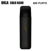 OKLA SOLOX 600 Puff disposable vape pen electronic cigarette starter Kit 0% 2% 3% 5% Wholesale vapers desechables 2ml 400mAh