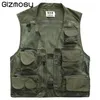 Fall-Gizmosy 2016 Many Pockets Outdoor Vest Men Pography CameramanカジュアルベストハンティングディレクターレポーターベストプラスサイズBN107B261D