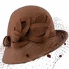 Berets Eleganter Hut oder Hochzeit Wollfilz Cloche Lady Fashion Hüte Winter W10-4031