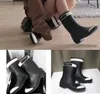 Designer luxury Women Boots winter Fashion ladies shoes Rainboots Black White Mixed Color booties low heel womens Boot