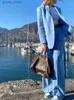Męskie garnitury Blazers żeński garnitur spodnie Blue Blazer Pant Suits Spring Women's Formfits Office Pani Pants Ustaw jeden przycisk Spring Blazer Kurtka Q231025