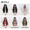 Lace Pruiken Synthetische Front Voor Vrouwen Super Lange Lichaam Golvend Met Baby Haar Pruik Bruin Ombre Cosplay Hittebestendige 231025