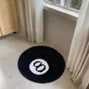 Carpet Simulation Billiards 8 Ball Rug Round Tufting Soft Chair Pad Anti-slip Bath Floor Mat Kids Bedroom Black Carpet 231024