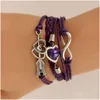 Charmearmbanden Sumeng Merk Lederen Armbanden Voor Vrouwen Wrap Infinity Liefde Hart Parel Vriendschap Antieke Charme Pseira Dhgarden Ottbs