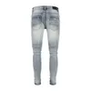 Designer jean amiiris jeans maschile moda nuovo pannello di caffè blu ginocchiera maschile slim fit elastic pants Trend viola t1kw