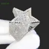 Icecap Fashion Custom Ice Out Shaped Ring Women's Fine Jewelry S925 Sterling Silver Vvs Moissanite Diamond Ring