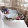 Plattor Magpie och Azalea Oval European Fruit Plate vardagsrum Luxury Tea Bord Dekoration Lagring Tray Housar Warming Gift