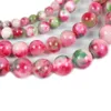 Pierre naturelle pêche vert-blanc rouge calcédoine perles en vrac 6 8 10 MM taille au choix pour la fabrication de bijoux bracelet pour femmes collier 3543