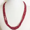 Faceted 3 4MM 1 3 6Layer Elegant Natural Stone Jewelry Handmade Noble Clear Green Emeralds Red Rubies Bead Strand Necklace Chains186p