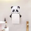 Toilet Paper Holders Resin Cartoon Panda Toilet Paper Holder WC Tissue Rack Bathroom Wall-mounted Punch-free Shelf Tissue Rack Roll Paper Hanger Rack 231025